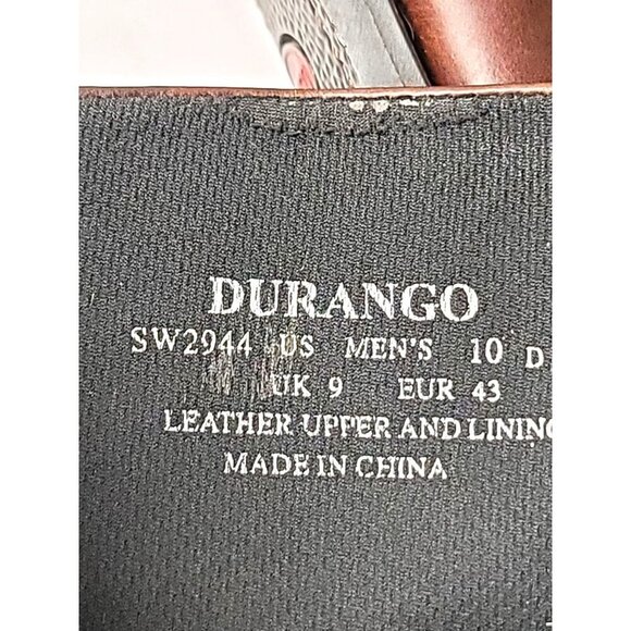 Brown Leather Durango Ankle Boots With Side Zipper size 10D - Picture 11 of 14